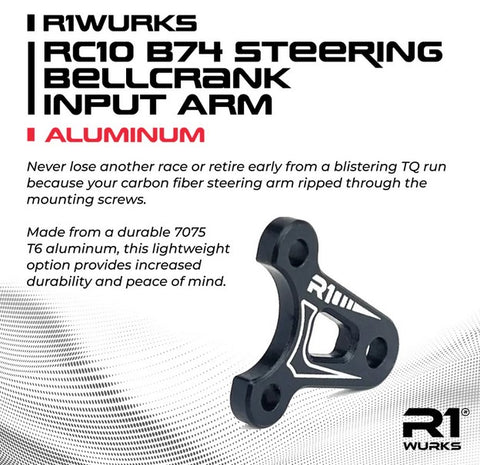 R1WURKS Wurks RC10 B74 Steering Bellcrank Input Arm, Aluminum