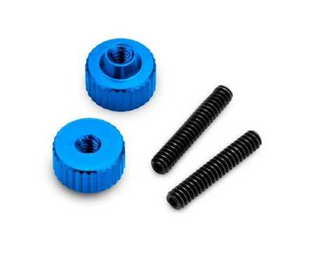 JConcepts 4-40 Thumb Nuts w/Set Screw (2) (Blue)