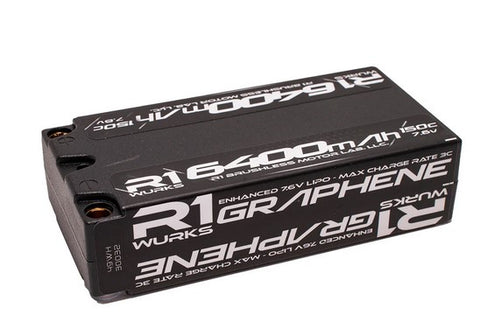 R1WURKS - 6400mah 150c 7.6v 2S Shorty LiPo Battery, Graphene