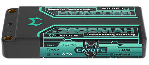 Cayote 2S 145C LCG Shorty LiHV Battery (7.6V/3900mAh) w/5mm Bullets