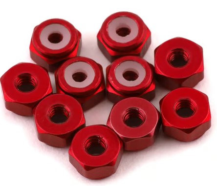Yeah Racing 2mm Aluminum Lock Nut (Red) (10)-YEA-YA-0565RD