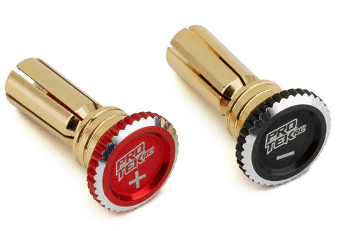 ProTek RC Twist Lock Adjustable Bullet Plug Grips w/5mm Bullets (Red/Black) - PTK-5079