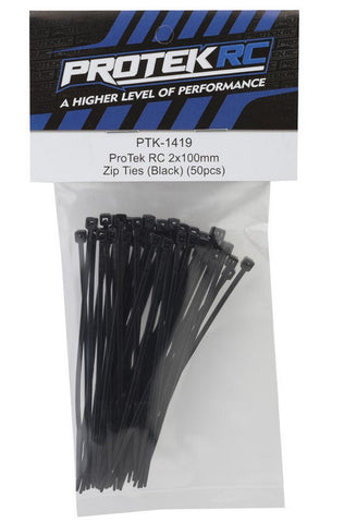 ProTek RC 2x100mm Zip Ties (Black) (50pcs) -PTK-1419