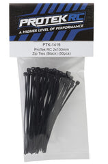 ProTek RC 2x100mm Zip Ties (Black) (50pcs) -PTK-1419
