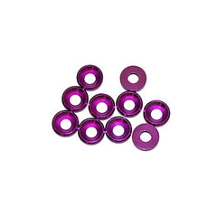 Ultimate Racing 3mm Aluminum Countersunk Washers (10)- Various colours-UR1501