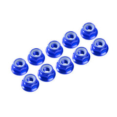 Ultimate Racing 4 MM. ALU. NYLON NUT W/FLANGE (10 PCS) - Various Colours