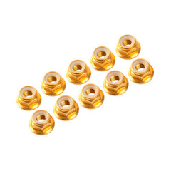 Ultimate Racing 4 MM. ALU. NYLON NUT W/FLANGE (10 PCS) - Various Colours