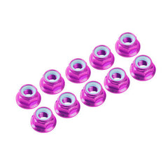 Ultimate Racing 4 MM. ALU. NYLON NUT W/FLANGE (10 PCS) - Various Colours