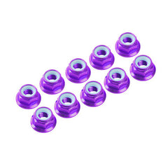 Ultimate Racing 4 MM. ALU. NYLON NUT W/FLANGE (10 PCS) - Various Colours