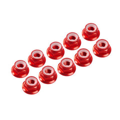 Ultimate Racing 4 MM. ALU. NYLON NUT W/FLANGE (10 PCS) - Various Colours