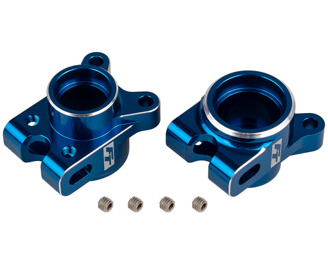 Team Associated RC10B7 Factory Team Aluminum Rear Hub Set (Black or Blue) (2)