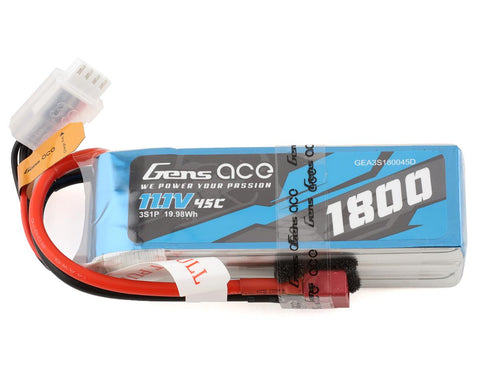 Gens Ace 3S LiPo Battery 45C (11.1V/1800mAh) w/Deans