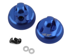 JConcepts Team Associated Fin Aluminum 13mm Shock Cap (Black-Blue) (2)