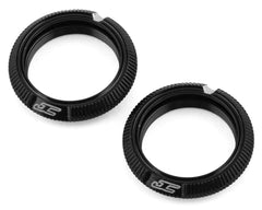 Concepts Team Associated Fin Aluminum 13mm Shock Collars (Black-Blue) (2)-JCO2702