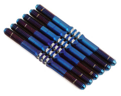 JConcepts B6.4 Fin Titanium Turnbuckle Set (Blue-Black) (6) (3.5x46mm)