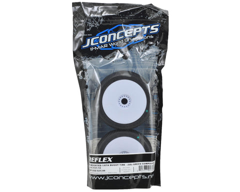 JConcepts Reflex Pre-Mounted 1/8th Buggy Tires (2) (Green) - JCO3121