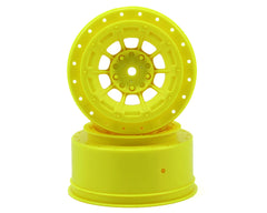 JConcepts 12mm Hex Hazard Short Course Wheels w/3mm Offset (Black, Yellow and White) (2) (SC5M)