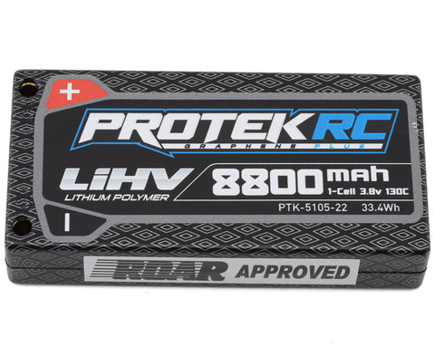 ProTek RC 1S 130C Low IR Si-Graphene + HV LiPo Battery (3.8V/8800mAh) w/4mm Connectors (ROAR Approved