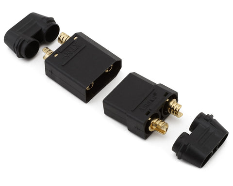 Samix XT90 Connectors (Black) (1 Male/1 Female) w/Wire Covers-SAMCXT90-001BK