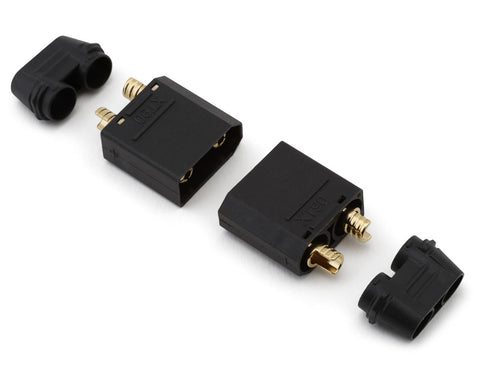 Samix XT90 Connectors (Black) (2 Male) w/Wire Covers