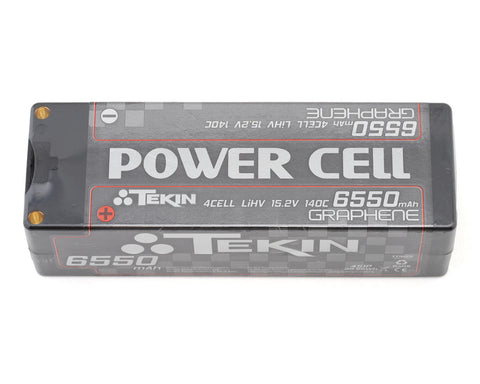 Tekin Power Cell 4S HV LCG LiHV Battery 140C (15.2V/6550mAh) w/5mm Bullets