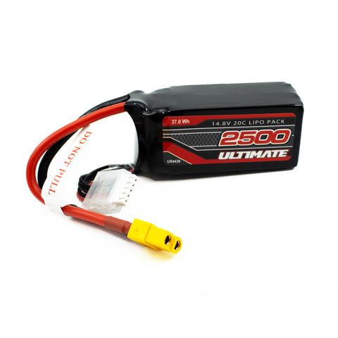 Ultimate Racing 14.8V 2500mah 20c LIPO Starter Box Battery (Soft Case) (XT-60)-UR4436