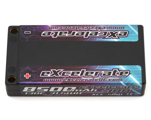 eXcelerate ION 1S Hardcase 130C LiPo Battery (3.7V/8500mAh) w/5mm Bullets