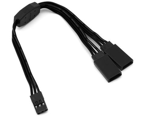Yeah Racing 60-Core Y-Harness High Current Servo Extension Lead (Black) (JR/Futaba Plug) (150mm)