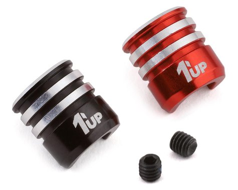 1UP Racing Heatsink Bullet Plug Grips (Black/Red) (Fits LowPro Bullet Plugs)