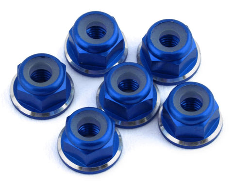 1UP Racing 3mm Aluminum Flanged Locknuts w/Chamfered Finish (various colours) (6)