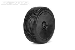 Jetko - Lesnar 1/8 Buggy Tires Mounted on White, Yellow or Black Dish Rims (2)