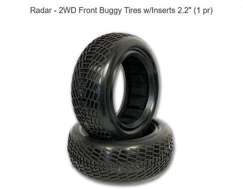 Raw Speed RC - Radar 2WD Front Buggy Tires w/Inserts 2.2" (1 pr)
