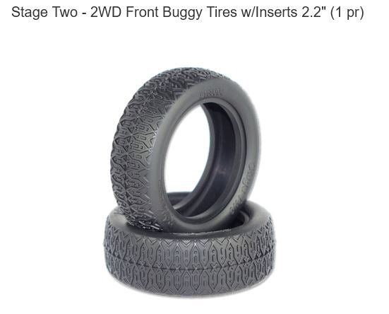 Raw Speed RC - Stage Two 2WD Front Buggy Tires w/Inserts 2.2" (1 pr)