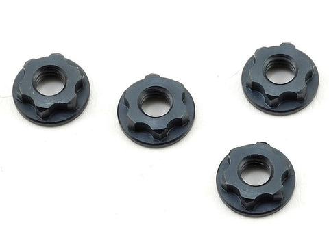 Tekno RC 7mm Serrated Wheel Nuts (Gun Metal) (4)