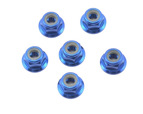Team Associated M4 Aluminum Flange Locknut (6)