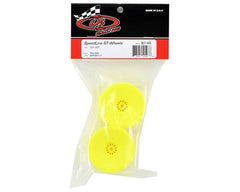 DE Racing 12mm Hex "Speedline" 2.2" 1/10 Stadium Truck Wheel (2) (22T) (Yellow)