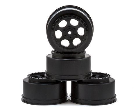 DE Racing 12mm Hex "Trinidad" Short Course Wheels (Black) (4) (22SCT/TEN-SCTE)