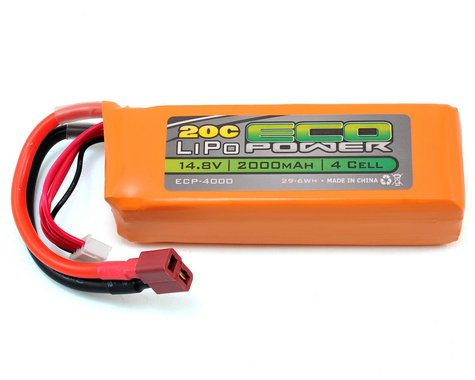 EcoPower "Electron" 4S LiPo 20C Battery Pack (14.8V/2000mAh) (Starter Box) (w/T-Style Connector)