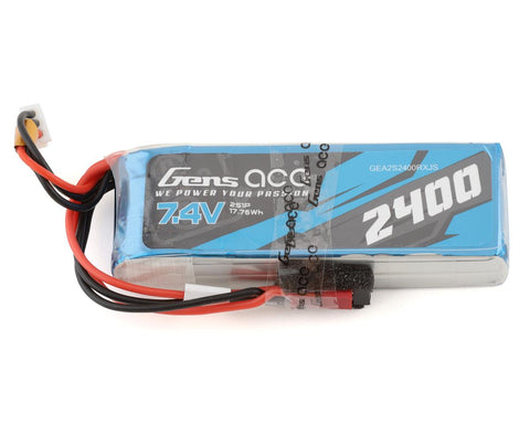 Gens Ace 2S LiPo Receiver Battery (7.4V/2400mAh) w/JST & RX Connector