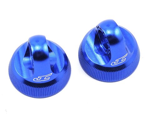 JConcepts Fin Aluminum 12mm V2 Shock Cap (Blue) (2)