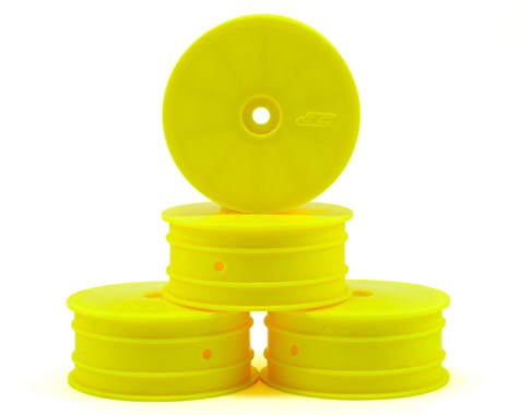 JConcepts 12mm Hex Mono 2.2 4WD Front Buggy Wheels (4) (white/yellow)