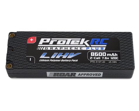 ProTek RC 2S 120C Low IR Si-Graphene + HV LiPo Battery (7.6V/8600mAh) w/5mm Connectors (ROAR Approved)