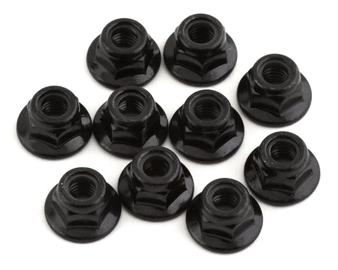 Tekno RC 5mm Flanged Locknuts (Black) (10)